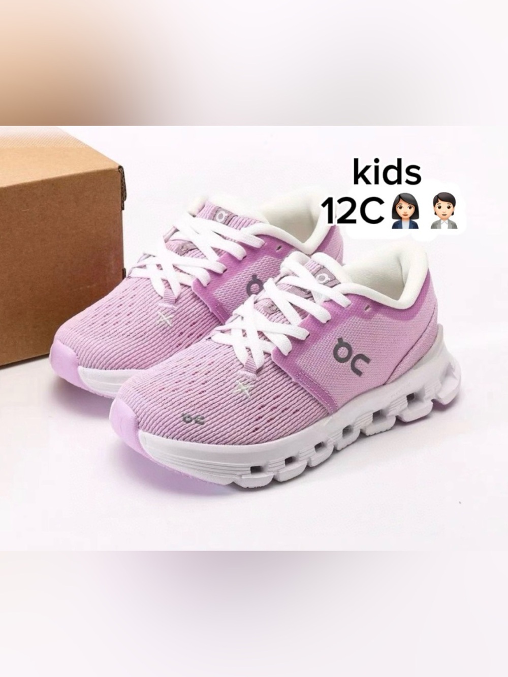 On Running Kids' Cloud X4 purple & white Running Shoes ideals brand wear(SIZE12C